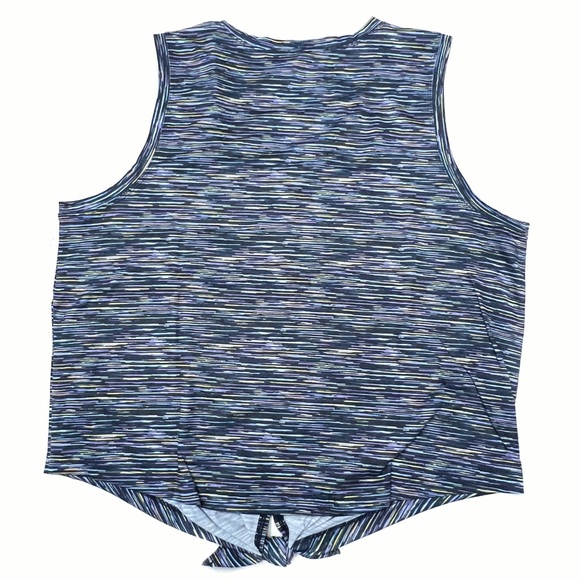 Ideology Tie Front Tank Sleeveless Yoga Fitness Top Green Zinnia Size Large - Picture 3 of 6